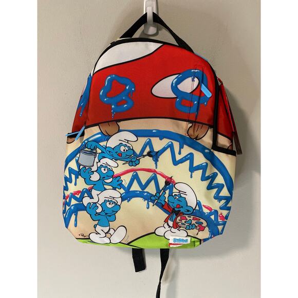 Sprayground Handbags - Sprayground Smurfs Backpack Limited Edition Collab Graphic Bag